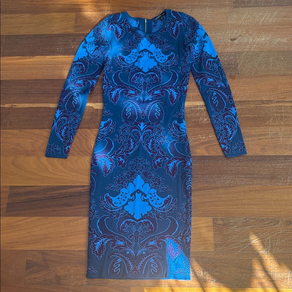 Felicity & Coco Blue and Purple Long Sleeve Dress